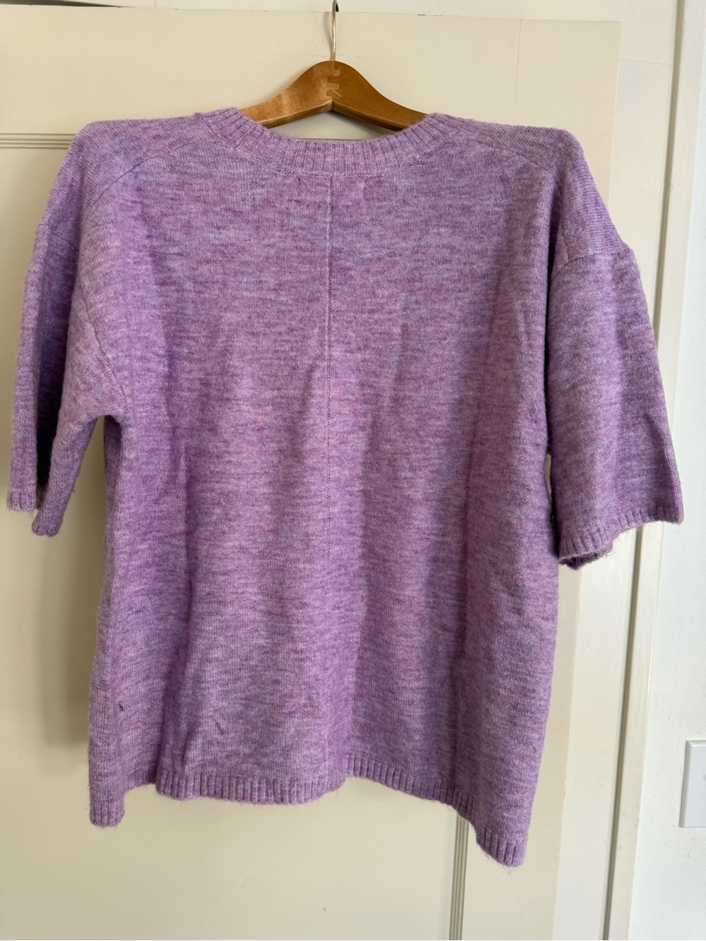 Free People Lavender Short-Sleeve Crewneck Sweater
